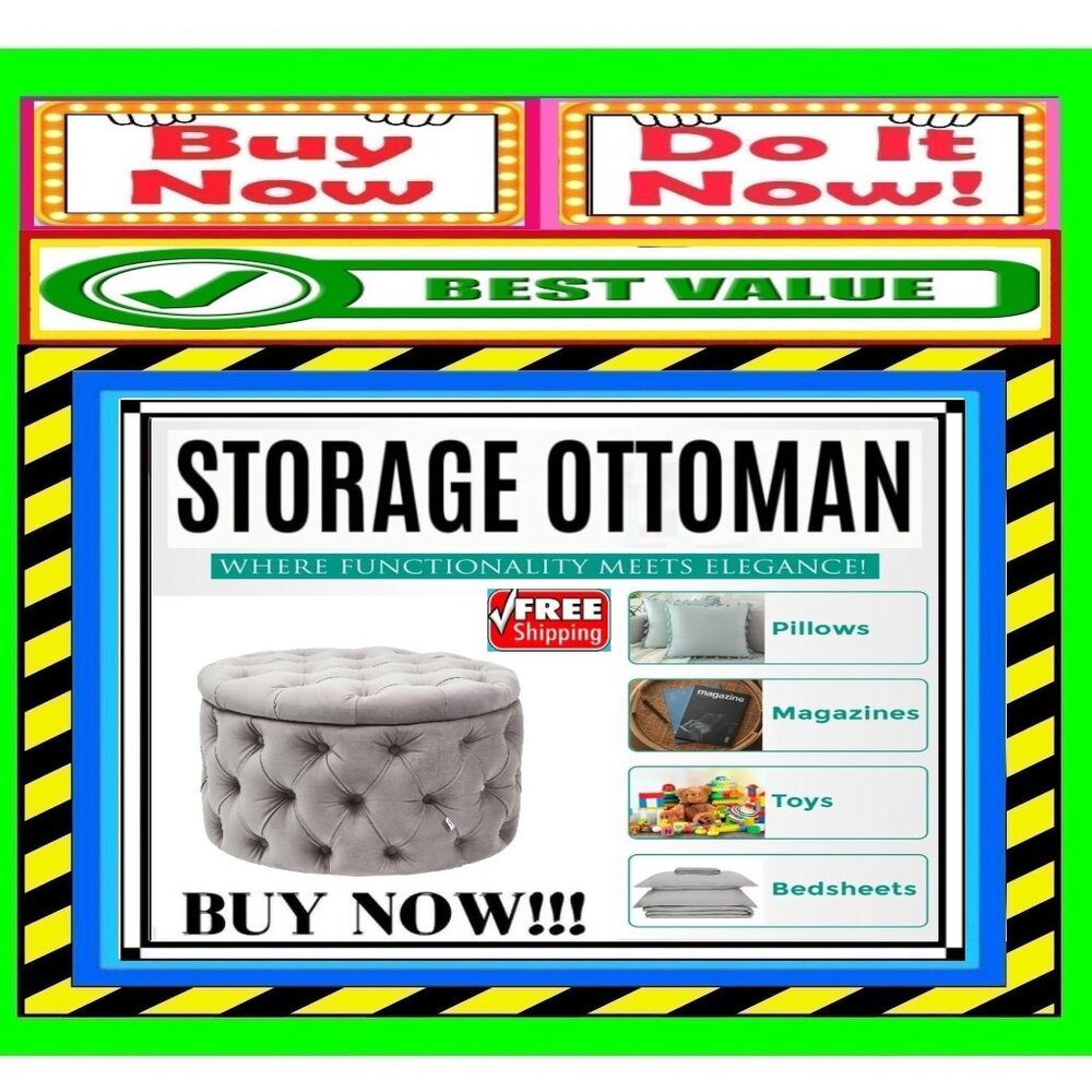 ✅🚨🆕🔴🌸S🌸A🌸L🌸E🌸❗🔴💲👑📢STORAGE Tufted➕🆒OTTOMAN POUF🟢💸BUY NOW❗👇📲🪙🟢